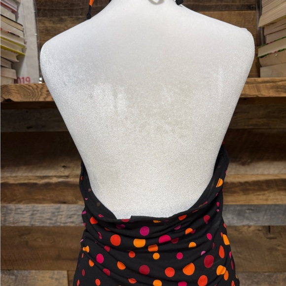 Express Black Halter Tank with Pink & Orange Polka Dots - Picture 2 of 3
